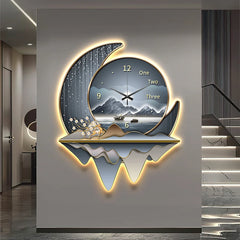 Luxury Wall Clock Lamp – Modern Home Decor Clock Light