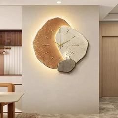 [3D imitation]Modern Clock with Light Design Clock Minimalism Wall Clocks Stylish Large Living RoomMechanism Silent Decor