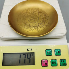 Buddhism Copper Plate 18cm Auspicious Tibetan Brass Engraving Dish Worship For Buddha Fruit Tray Desktop Home Gift Decorative