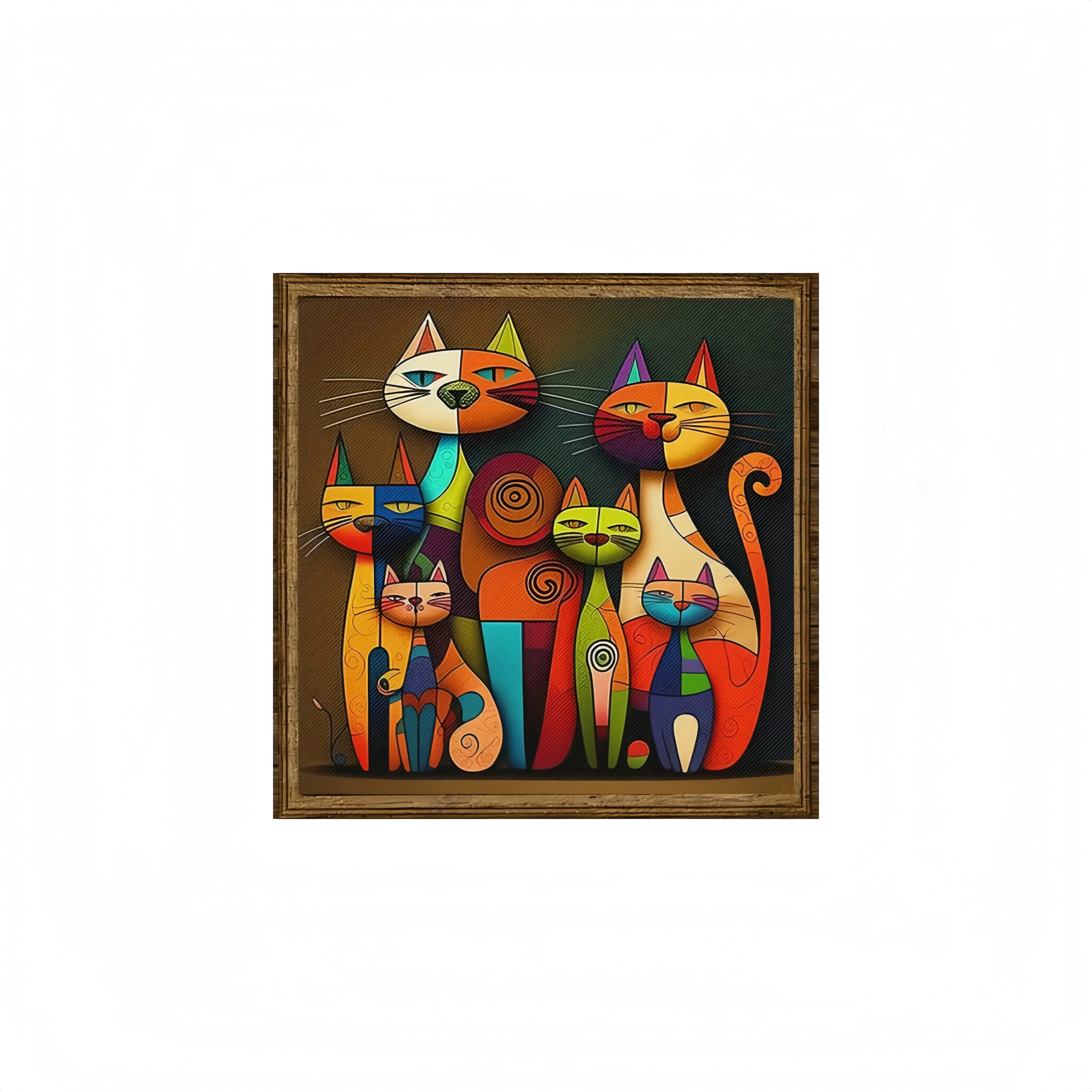 20cm Wooden Square Pendant 2D Flat Color Animal Print for DIY Wall Art Living Room Bedroom Decor Brand New Gift