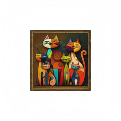 20cm Wooden Square Pendant 2D Flat Color Animal Print for DIY Wall Art Living Room Bedroom Decor Brand New Gift