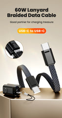 60W USB C To Type C Short Keychain Cable For Samsung Xiaomi 16.5cm 27W Type C To Lightning Charging Cable For iPhone Power Bank