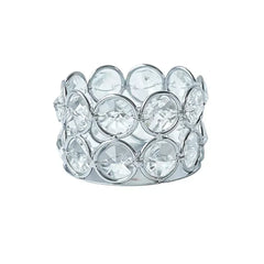 Crystal Tealight Candle Lantern Holders Crystal Candlestick Desktop Candlelight Dinner Prop Metal Ornament Candle Holder