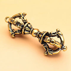 1pc S/M Vintage Brass Tibetan Handcraft Buddhist Copper Five Shares Dorje Vajra Pestle Key Ornaments Home Desk Decoration