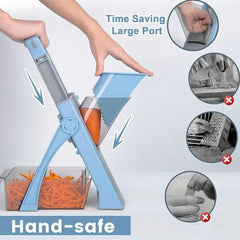 Safe Adjustable Vegetable Slicer - 4 Modes (Dicer, Julienne) Kitchen Chopping Tool (SkyBlue)