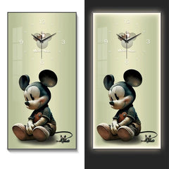 Fashionable Home Wall Decoration Cartoon Mickey Hanging Painting Creative Large Digital Clock LED Luminous Painting Wall Clock