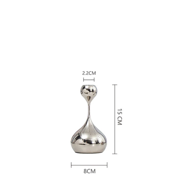 Silver Candle Holder, Metal Candlestick Romantic Art Table Decoration For Home Dining , Wedding Photography Props