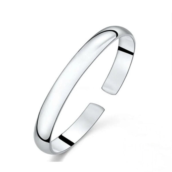 999 Sterling Silver Cuff Polishing Retro Bracelet Bangles For Women Party Wedding Jewelry Accessories Argent 925