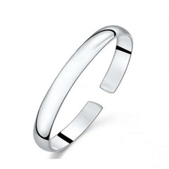999 Sterling Silver Cuff Polishing Retro Bracelet Bangles For Women Party Wedding Jewelry Accessories Argent 925