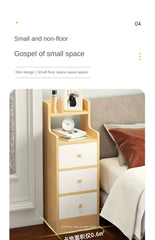 Modern Wooden Mini Nightstand with Drawer Storage