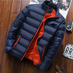 Men's  New Winter Long Sleeve Cotton Coat Zipper Jacket Men's Cotton Coat