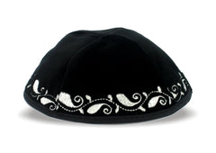 19/20CM VELVET EMBROIDERED JEWISH YARMULKE KIPPAH KIPPOT