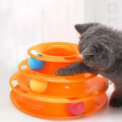 Pet toys Three-layer ball cat Turntable Cat interactive educational track toy cat space tower play plate Pet Shop
