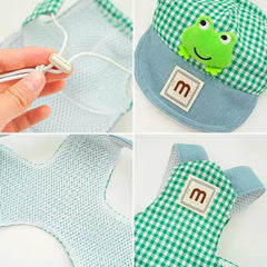 Cartoon Pet Harness Leash Sun Hat Set Cute Kitten Puppy Costume Cat Small Dogs Vest Harness Rope Cap 3pcs Outdoor Pet Shop