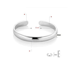 999 Sterling Silver Cuff Polishing Retro Bracelet Bangles For Women Party Wedding Jewelry Accessories Argent 925