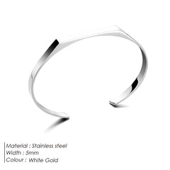 ELANDIS Wide 5MM Stainless Steel Bracelet Gold Plated Men's Minimalist Accessories Wholesale