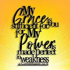 O’Neal Abstract Bible Verse Wall Art "My Gift is Enough" 12.9 Inch Metal Plaque Home Decor Minimalist Christian Gift