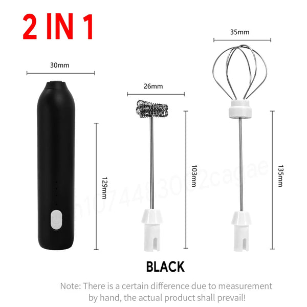 Electric Milk Frother & Egg Beater – USB-C 3-Speed Handheld Whisk