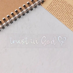 Trust In God Heart Car Rear View Mirror Sticker Decal Faith Bible Verse Christian Church Auto Vehicle Bumper Decor