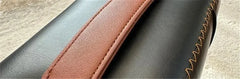 PU Leather Small Ottoman Foot Stool with Wood Legs