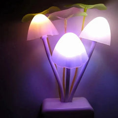 Novelty Mushroom Fungus Night Light EU & US Plug Light Sensor 220V 3 LED Colorful Mushroom Lamp Led Night Lights Home Decor