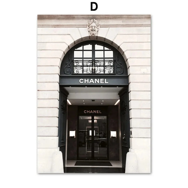 Luxury Store Street Landscape Canvas Wall Art – Nordic Living Room Decor