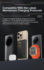 QI 2.1 Magnetic Powerbank Wireless Fast Charing Spare Portable External Battery for iPhone 12-17 Pro Watch Airpods 5000/10000mAh