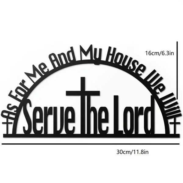 As For Me and My House Sign 2024 Black metal Bible verse wall decor, Christian inspirational wall art for home