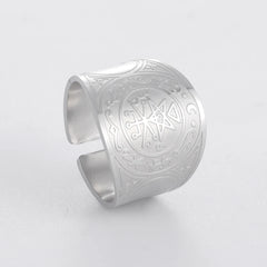 Dawapara Seal of The 7 Archangels Protection Ring Amulet Metatron Cube Lilith Symbol The Secrets of King Solomon Vintage Jewelry