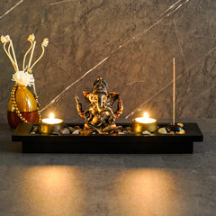 1PC Ganesh Candle Holder Set Fortune Decorations, Vintage Vibe Candles Home Bedroom Decoration, Diwali Table Scented Candles Shi