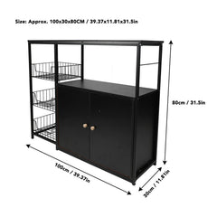 Kitchen Cabinet Multifunctional Floor Standing Sideboard Cabinet Microwave Shelf Organizer Kitchen & Dining Furniture