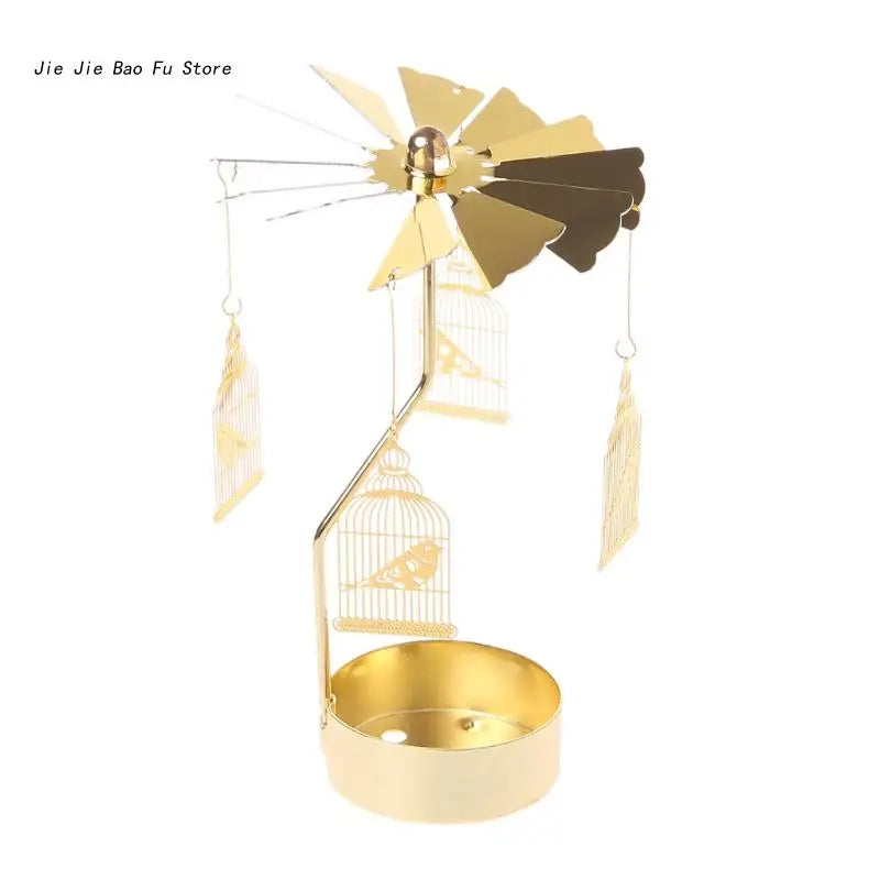 Rotary Candle Holder Spinning Candleholder Metal Tea Light Stand for Romantic Wedding Home Table Decor Christmas Gift