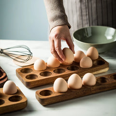 Wooden Double-Row Egg Storage Organiser – 4, 6 or 12 Holes – additional product image