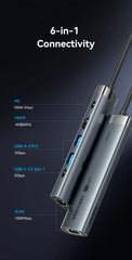 Vention USB C HUB Type C to HDMI 4K60Hz RJ45 PD 100W Adapter For Macbook iPad Pro Air M2 M1 Sumsang PC Accessories USB 3.0 HUB