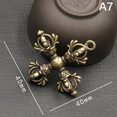 Handcraft Pendant Vintage Solid Religious Pestle Prayer Pendants Nepal Tibetan Buddhist Vajra Copper Crafts