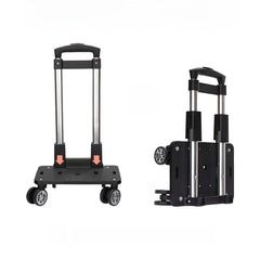 Portable Aluminum Alloy Folding Shopping Cart Lightweight Trolley Vegetable Buying Car Home Use Pull Rod Luggage Cart