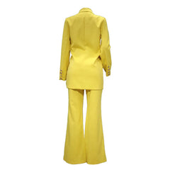 Women’s Solid Color Casual 2-Piece Wide-Leg Pants Set