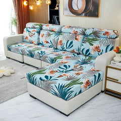 new floral printed stretch sofa seat cushion cover backrest cover protector for couch sofa cover L shape chaselong slipcovers