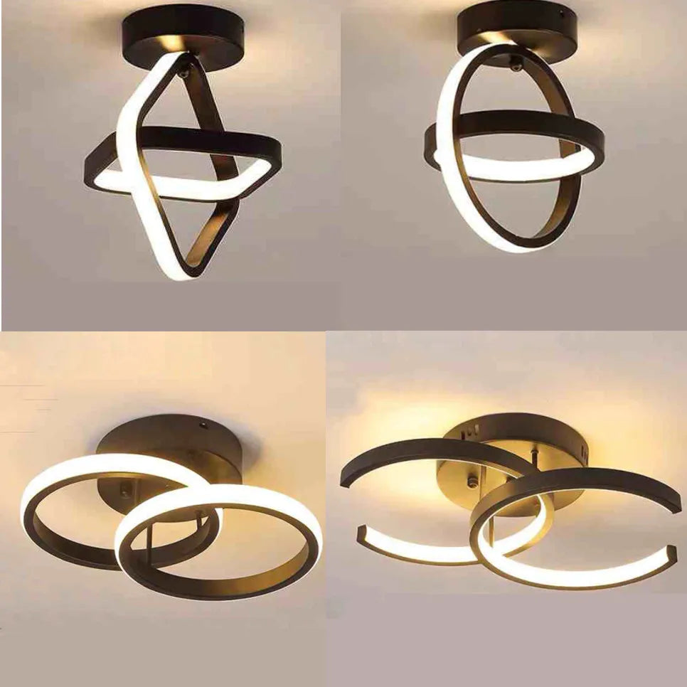 Modern 2-Ring LED Ceiling Light – Creative Indoor Fixture Lamps and Lights Home Decor