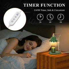 Glass Melting Candle Lamp, Candle Warmer Lamp, Smoke-Free Aromatherapy Lamp for Bedroom, Timer Function, Dimmable, Desktop Decor
