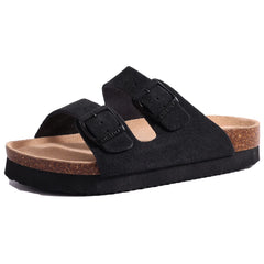 Pallene Platform Suede Sandals for Women With Adjustable Buckle Outdoor Cork Beach Shoes Fashion Thick Sole Women's Slippers Wedges