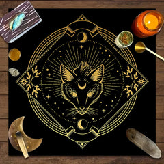 1pc Tarot card tablecloth, mysterious rune astrology altar cloth, witchcraft cabin decoration tablecloth, card game tablecloth