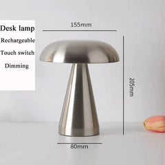 Retro Mushroom LED Table Lamp – Touch Rechargeable Light Home Decor