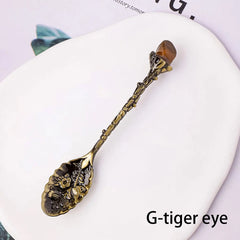 Natural Crystal Tumbled Stone Spoon Magic Energy Divination Halloween Spirit Souvenir Gift Home Decor Christmas Graduation Gift