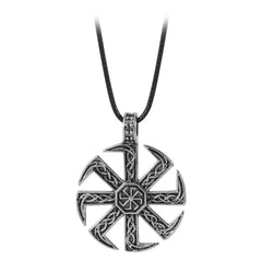 Likegreat Slavic Kolovrat Symbols Necklace for Men Pagan Sun Wheel Talisman Amulet Link Chain Pendants Religious Jewelry