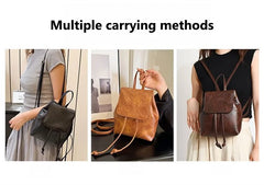 Fashion PU Leather Backpack for Women – Vintage Travel & School Bag