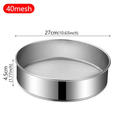 304Stainless Steel Flour Sieve 40 Mesh Thickened Sesame Baking Tools Holding Mesh Flour Sifter Sifters Shakers Mesh Baking Tools Kitchen Tools, Cooking Utensils