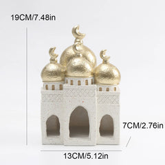 Ramadan Ornaments Resin Material Mosque Islamic Castle Statue Family Tabletop Atmosphere Decoration Architectural Style Gift