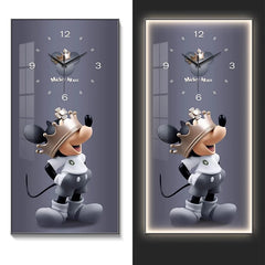 Fashionable Home Wall Decoration Cartoon Mickey Hanging Painting Creative Large Digital Clock LED Luminous Painting Wall Clock
