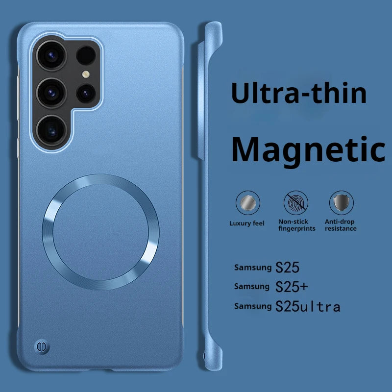 Thin Frameless Ultra Thin Magnetic Phone Case for Samsung Galaxy S25 Ultra S25 S24 S23 S22 Plus PC Hard Protective Cooling Cover